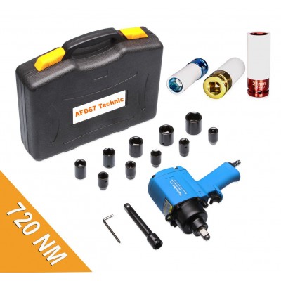 Impact Wrench kit + 10 Sockets + 3 Special rims