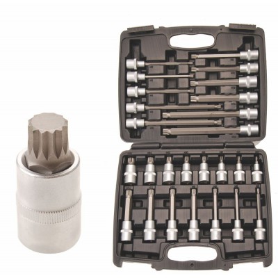 coffret de 26 douilles cannelure fine E-TORX   XZN