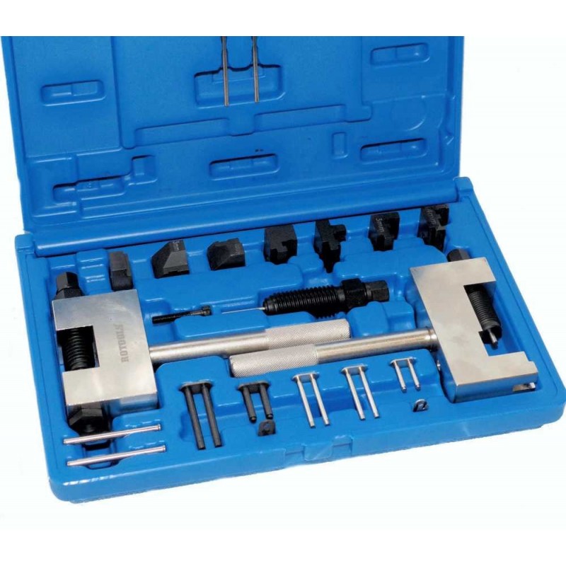 MSW Timing Chain Riveting Tool Set For Mercedes Chrysler Jeep Diesel Engines MSW-CRTDBZ-01 11 Pieces, Plastic Transport Case, For 4mm Chain Pins 