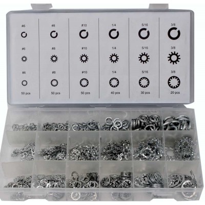 750 spring lock washers, toothed ext. int.