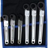 Open pipe wrenches from 10 to 22 mm with ratchet.