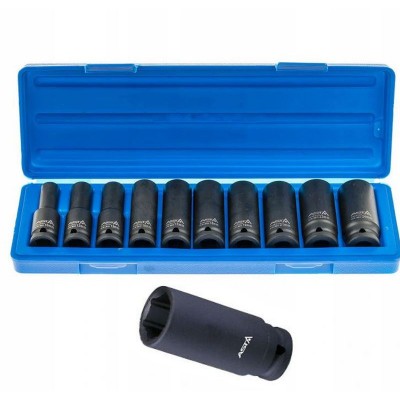 Impact sockets 10 to 24mm long 6-point