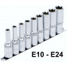 Sockets E10 to E24 profile E 1/2 "long 80mm