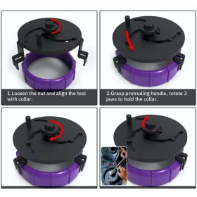 Herramienta de llave universal ajustable para tapa de combustible.
