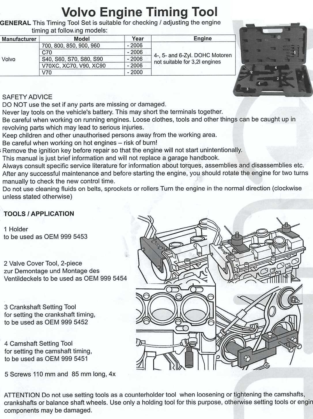 Kit de calage moteur duratec 2.5 turbo euro 4, Ford focus st, Volvo s40,  s60, s80, v50, v70, c70, xc70, xc90 - 1311/2 - Usag