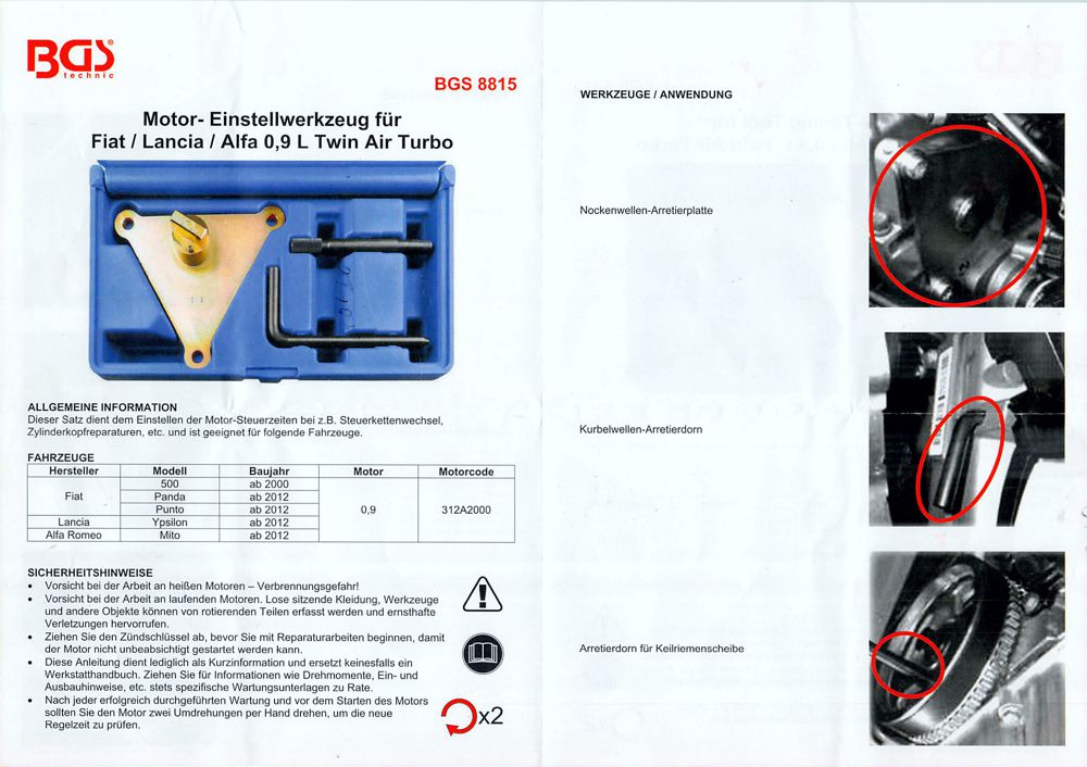 Calage distribution FIAT/LANCIA/FORD 1.4 16v moteur essence (Coffret)